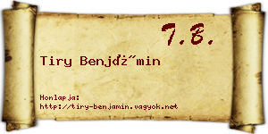 Tiry Benjámin névjegykártya