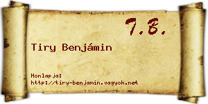 Tiry Benjámin névjegykártya